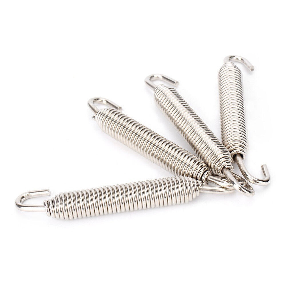 4x 83mm Long Stainless Header Exhaust Springs Silver Universal