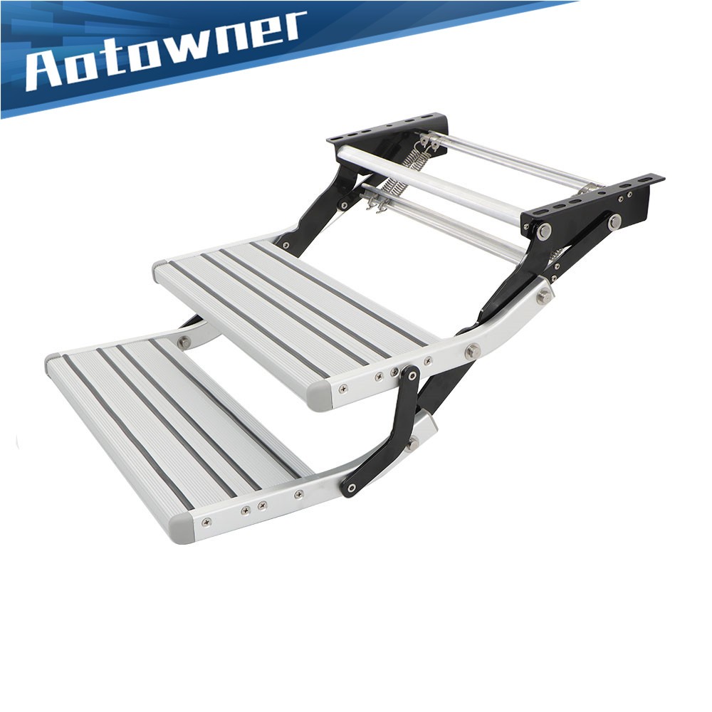 Aluminium Manual Pull Out Retractable Two Step RV Camper Platform Steps Stair