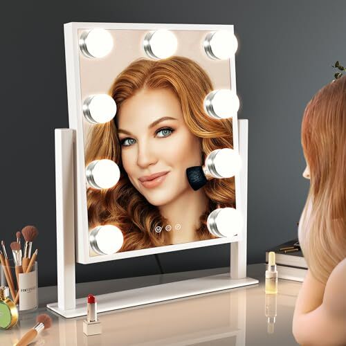 Vanity Mirror with Lights, Lighted Makeup Mirror A-white Mirror With 9 Blubs