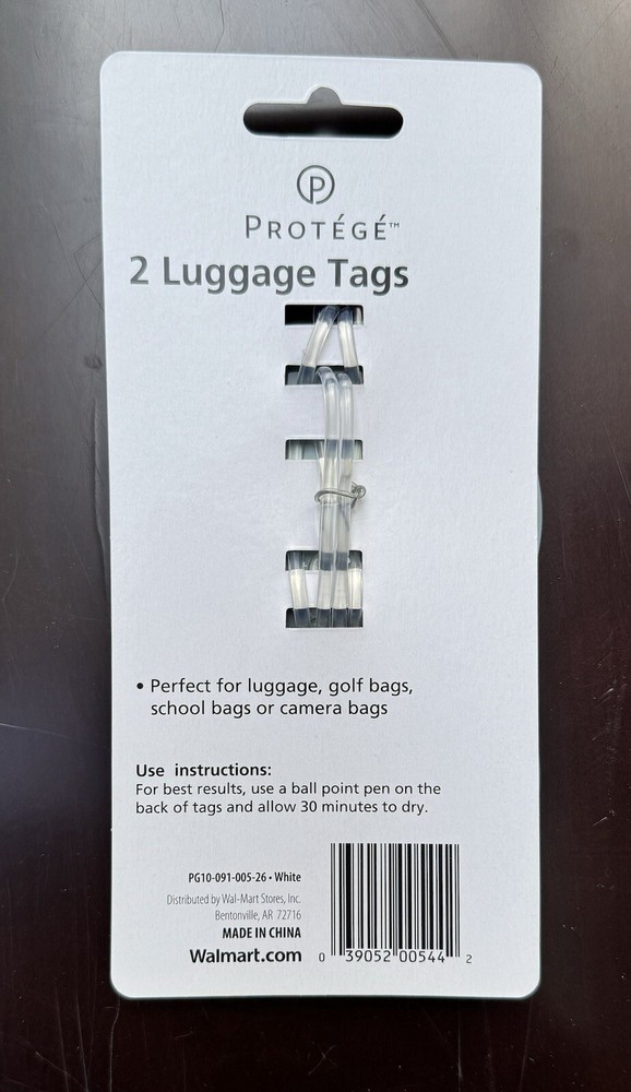 2-Pack White Luggage Tags