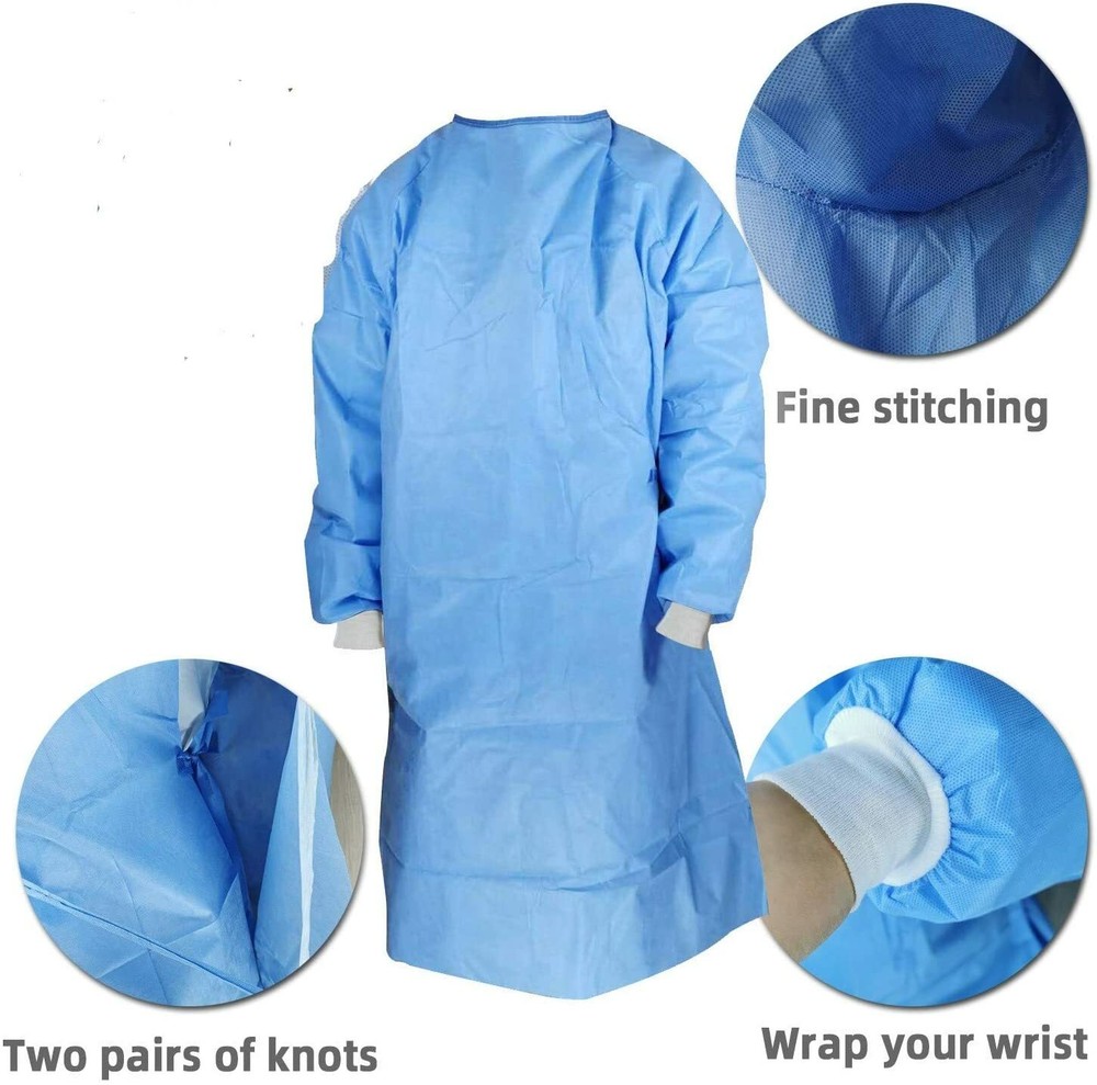 Disposable Isolation Gown 10 Count Blue
