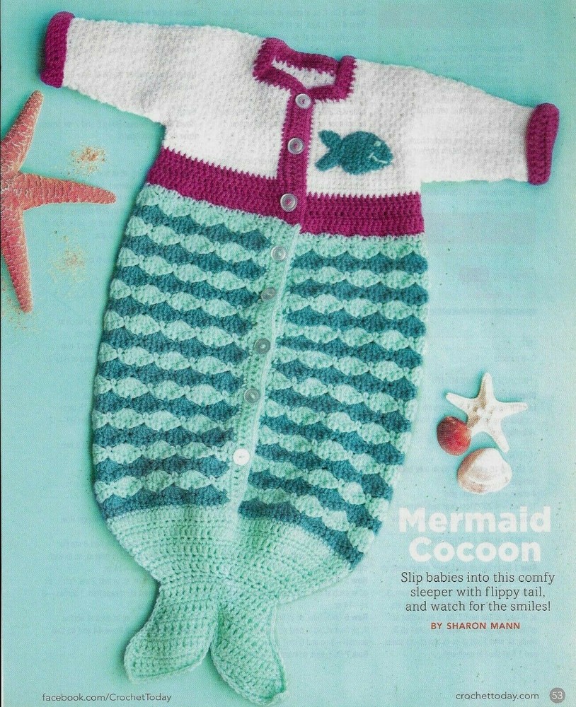 MERMAID COCOON BABY CROCHET PATTERN INSTRUCTIONS