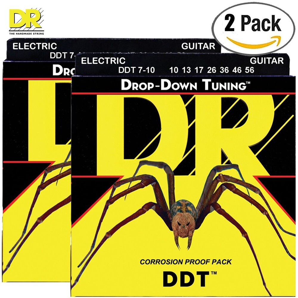 2-PACK DR DDT-7/10 Drop-Down Tuning Nickel 7-String Guitar Strings 10-56