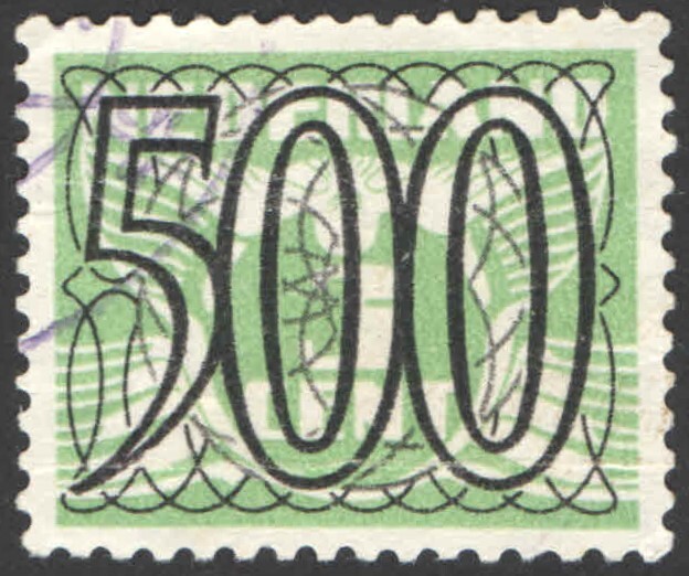 Netherlands 1940, Guilloche, 500 cent used, VF
