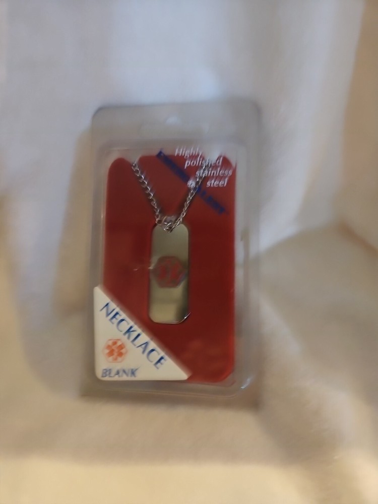 Emergency Medical Identification Necklace, Blank, 1 Count
