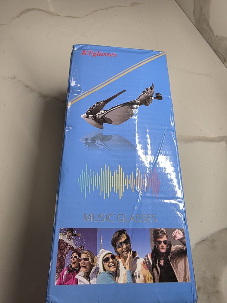 Bluetooth Music Smart Glasses with Black Lenses and Case