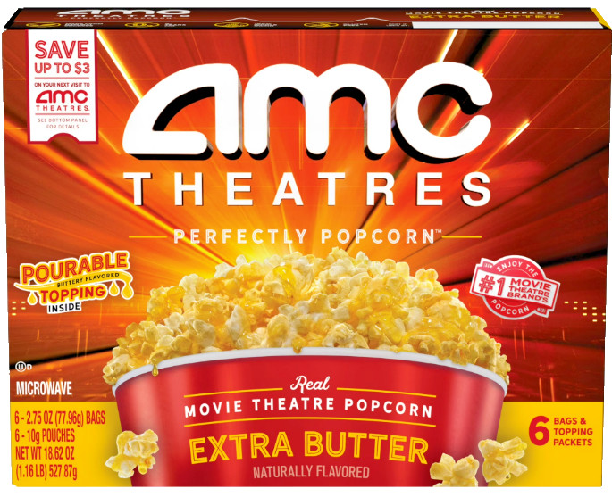 AMC Theatres Microwave Popcorn 6ct, Extra Butter