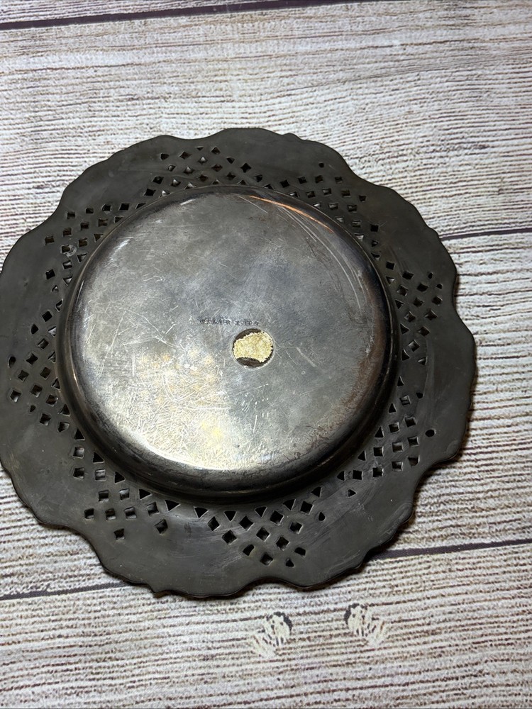 VTG Silver Plated Grape Pattern Wine Bottle Coaster by Godinger Silver 7”
