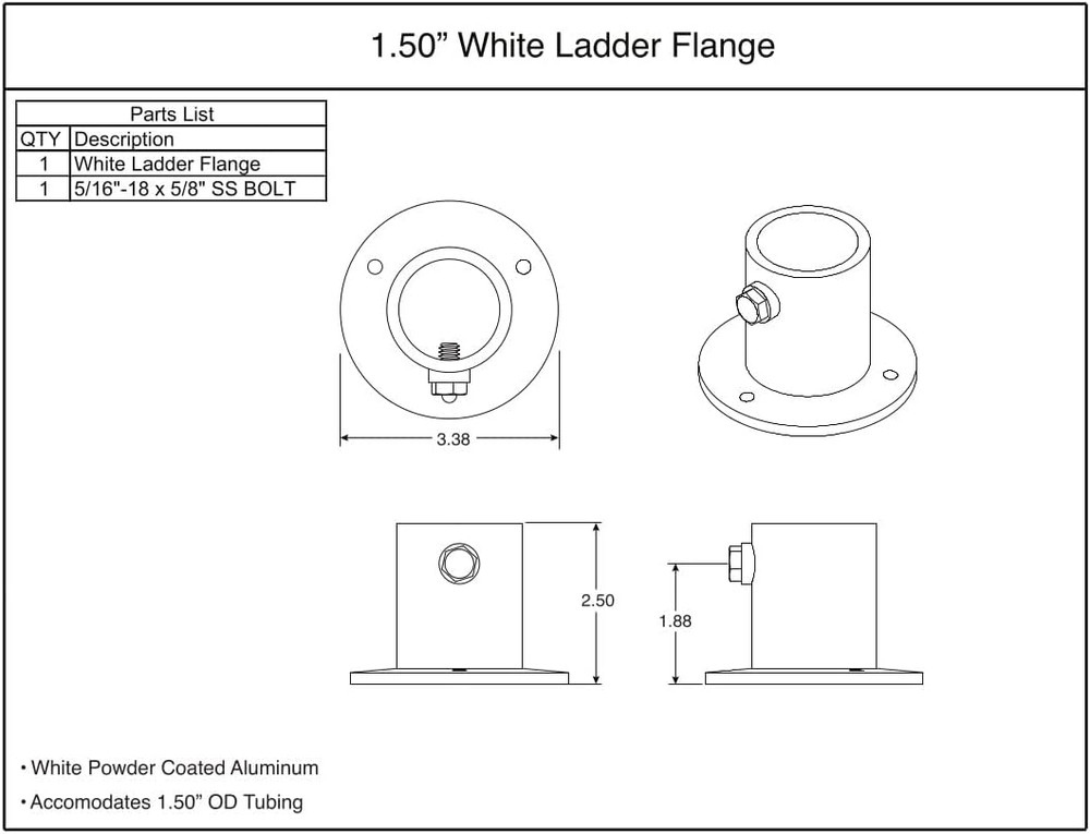 Cast Aluminum above Ground Pool Ladder Replacement Deck Flange