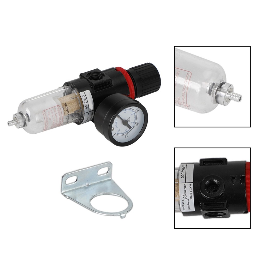 AFR2000 Air Filter Regulator 1/4" Compressor Water Separator Trap Gauge Kit