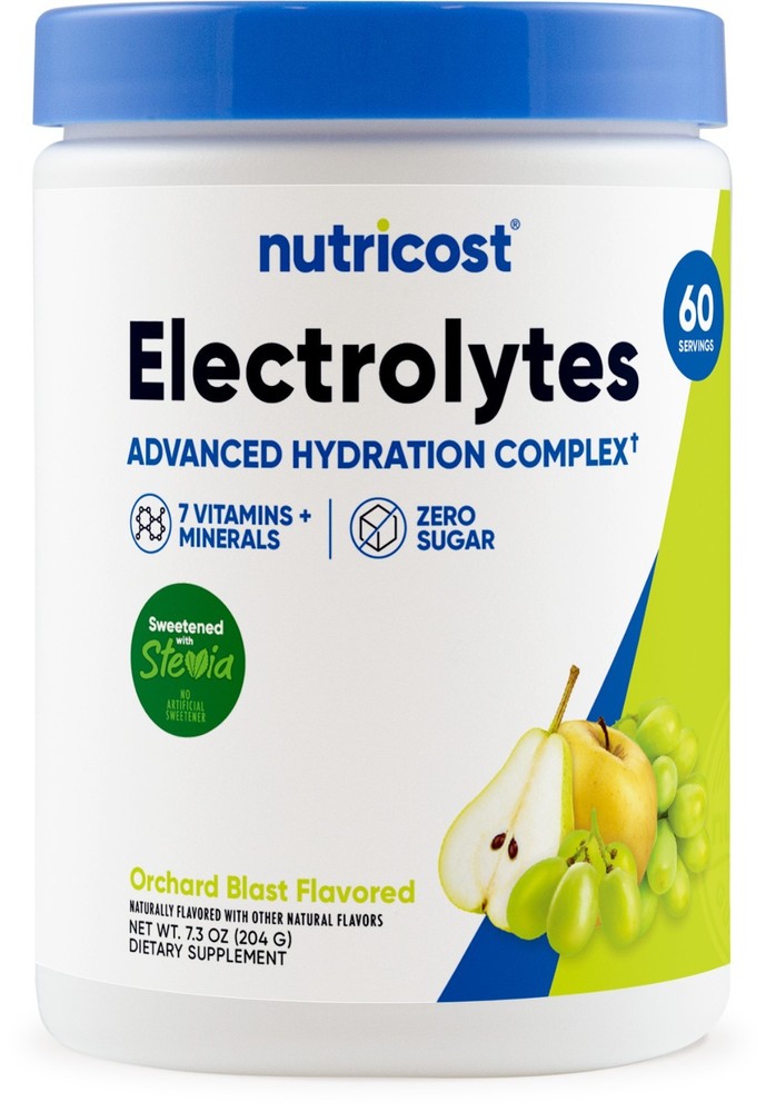 Nutricost Electrolytes Complex Powder (Orchard Blast) 60 Servings - Zero Sugar