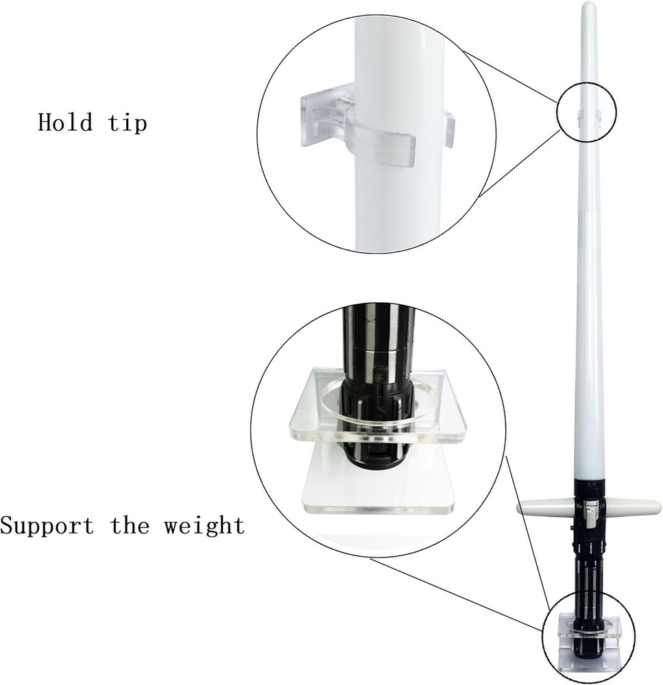 Adjustable Acrylic Floating Shelf: Clear Lightsaber Wall Rack Included