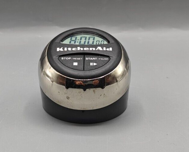 Kitchen Aid Digital Timer Black Chrome Cooking Rotating 9 Hours 59 Minutes