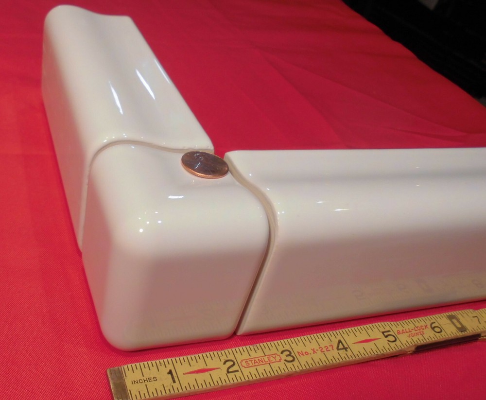 1 pc. Starting Line White: V Cap Corner Ceramic Trim Tile, Countertop Edging, AO