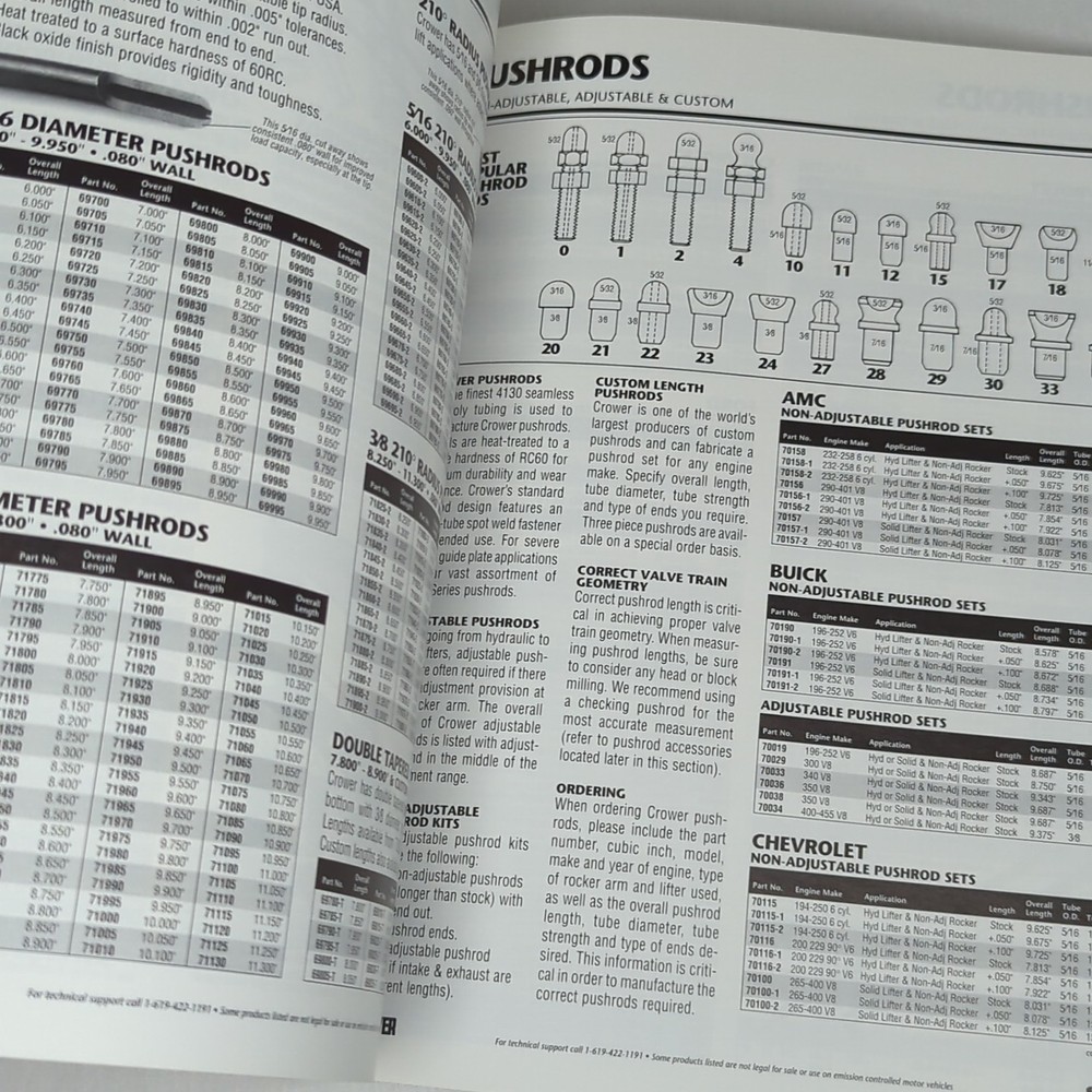 Crower Master Catalog #86501 from 1996-97