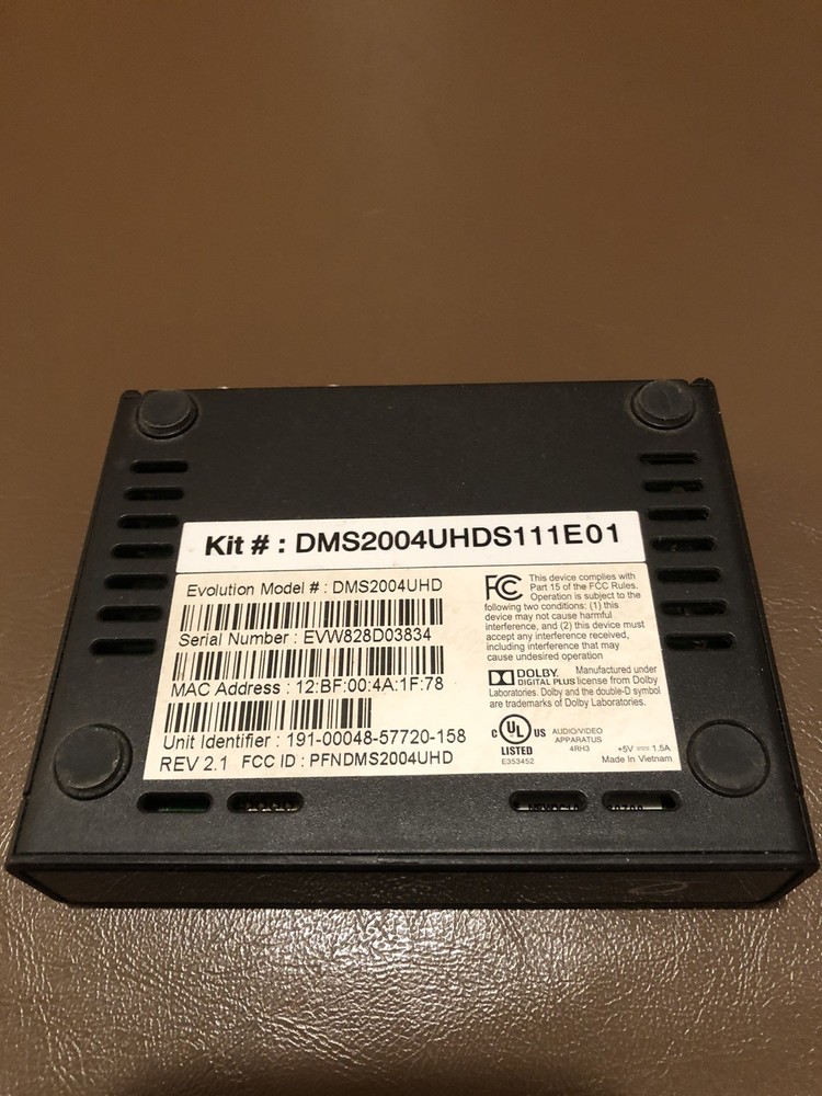 Evolution Digital DMS2004UHD Universal DTA HD/SD Set Top Box no AC Adapter