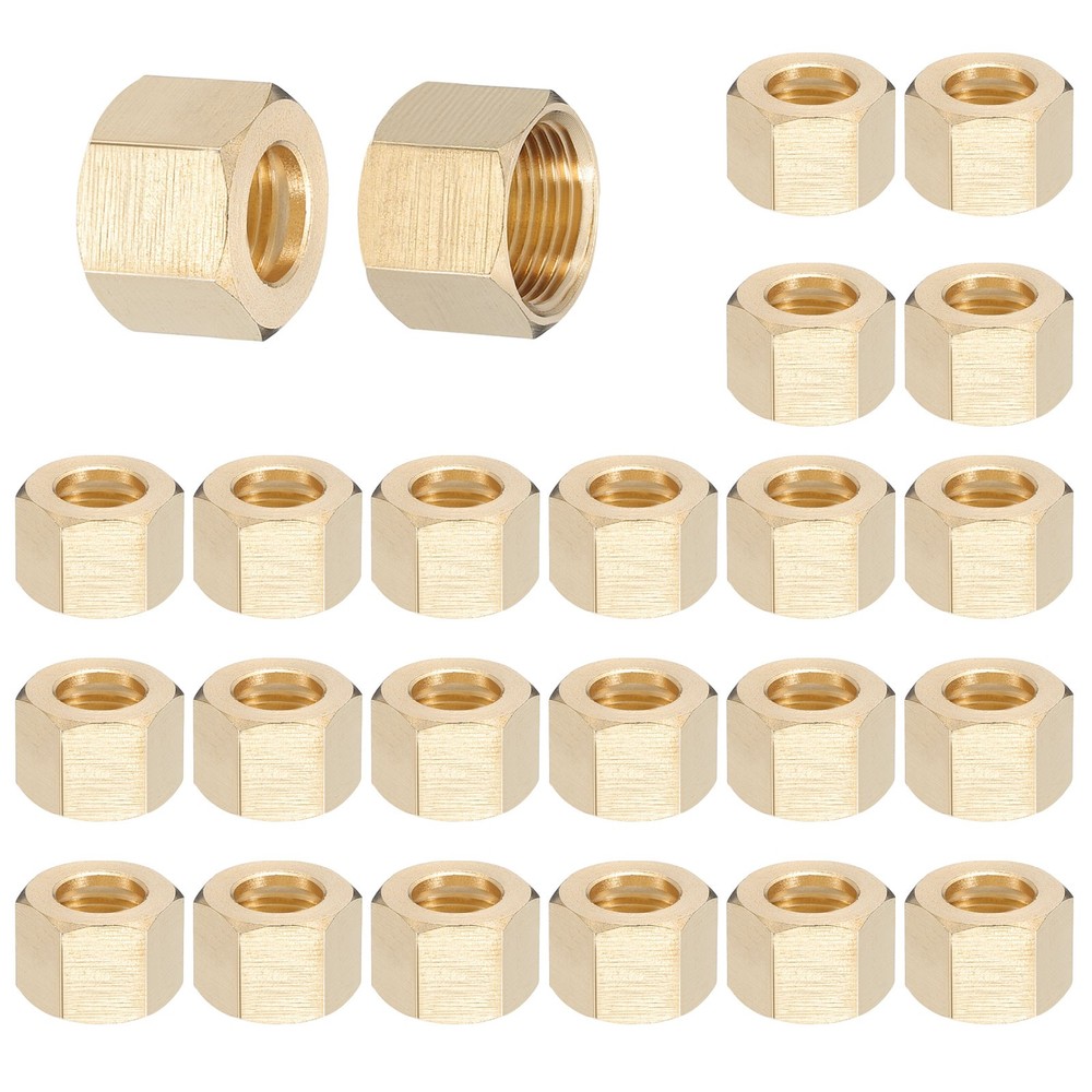 3/8" Brass Compression Nut,25Pcs Brass Compression Fitting Plumbing System