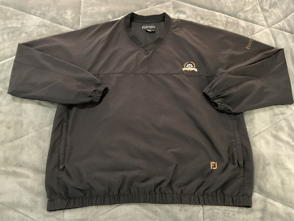 FootJoy Black Pull Over V Neck L/S Pullover Jacket  Large Men's Hackberry Creek