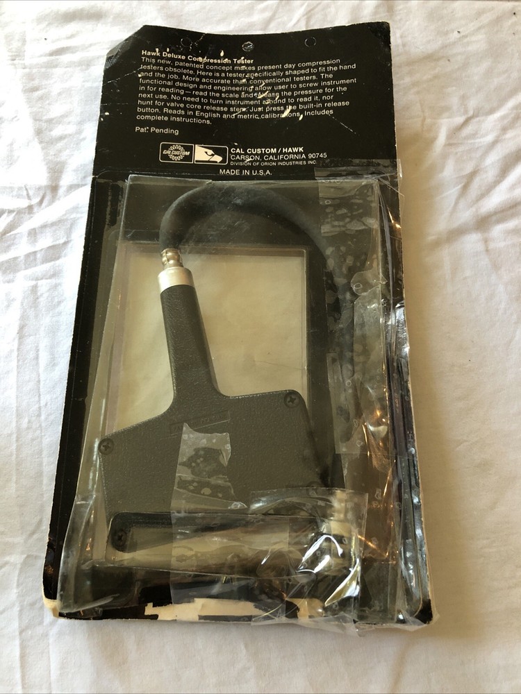 Vtg HAWK deluxe Compression Tester With Flexible Hose In Original Package
