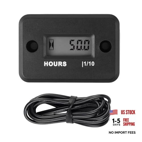 Self Powered Digital/LCD Digital Hour Meter Built-in Battery Waterproof ABS