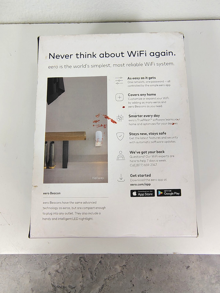 EERO Beacon 350 Mbps Mesh WiFi Range Extender Model D010001 Open Box