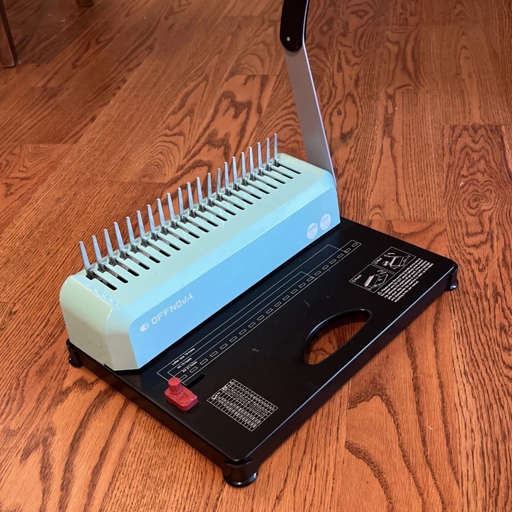 Offnova Binding Machine Comb Binding Machine 21 Holes Turquoise Home Office