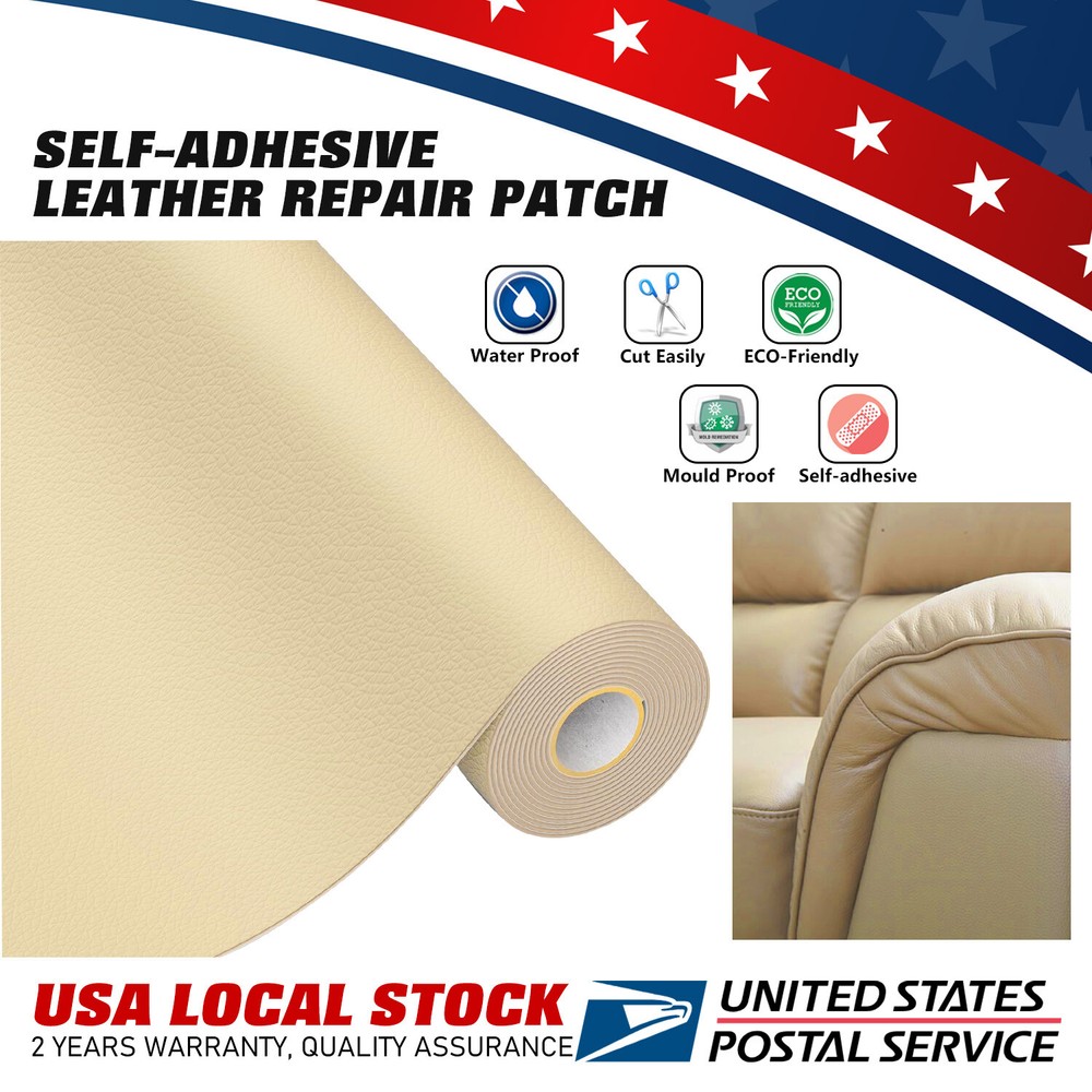 Beige multi-size Leather Repair Patch Car Seat Sofa Rip Holes, Durable&Easy Fix