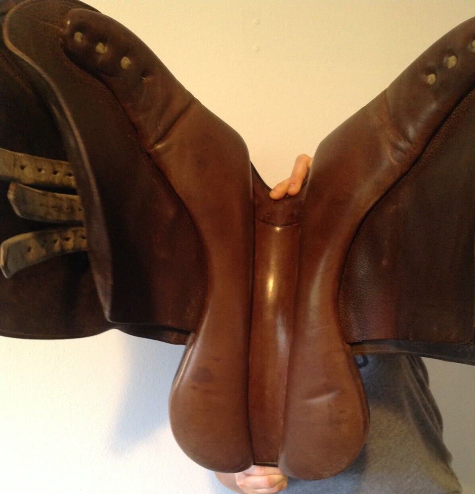 Brown 16 inch Jumping Saddle - Square Back