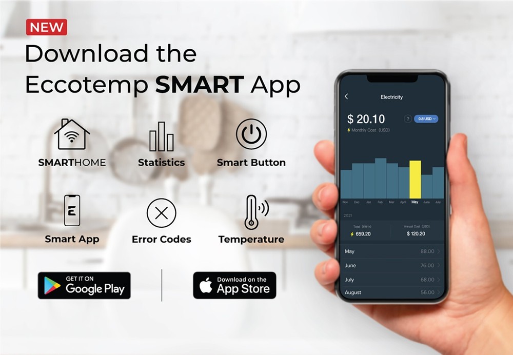 Open Box - Eccotemp Smart Home 4.0 Gal. Mini Tank Water Heater w/ Voice Commands