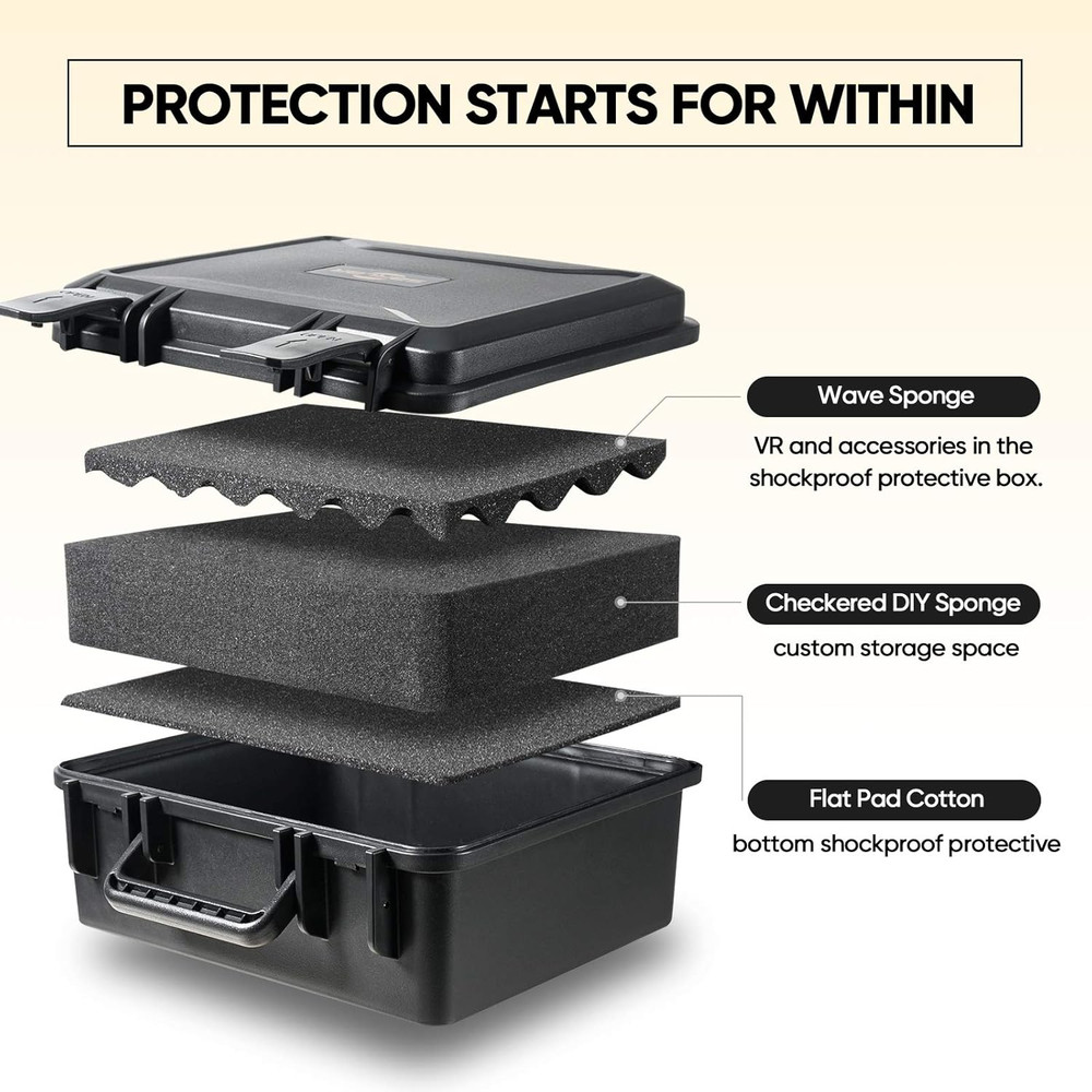 Hard Carrying Case for Meta Quest 3S/Quest 3/Quest 2 VR Headset Accessories Safe