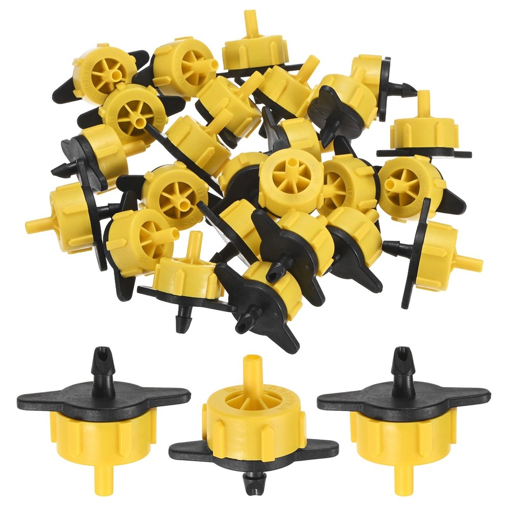 25-Pack Drip Irrigation Emitters, 0.5 GPH Plastic Irrigation Drippers [Yellow]