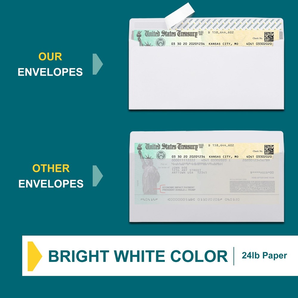 EnDoc 500#9 Envelopes Self #9 | 500 Count, White | Security Tinted