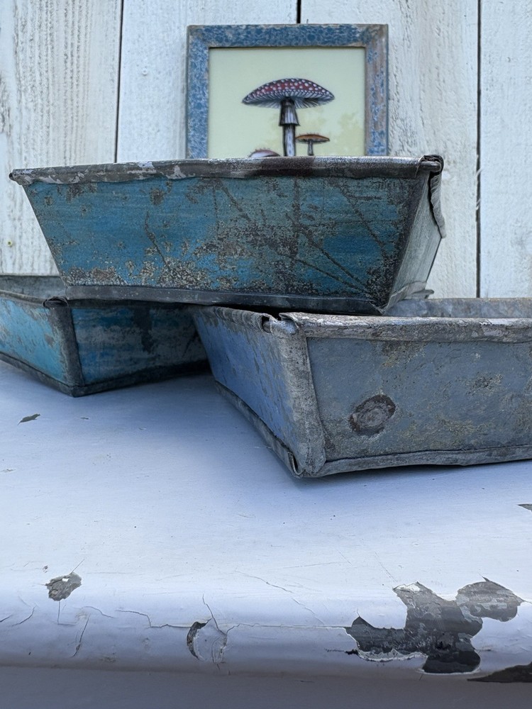 Galvanised Metal Vintage Tray