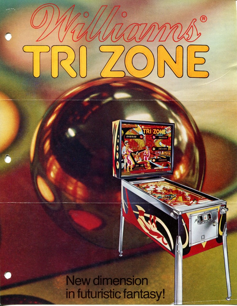 Tri Zone Williams Pinball Flyer / Brochure / Ad