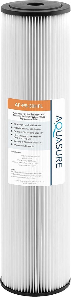 Fortitude V2 Series High Flow 30 Micron Pleated Sediment Filter Large Size