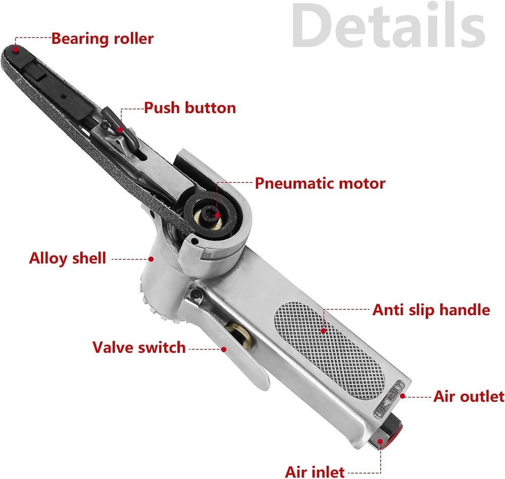 Mini Handheld Angle Grinder Industrial Pneumatic Tool Air Belt Sander...