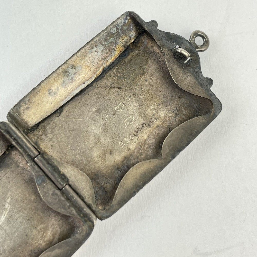Antique Solid Silver Stamp Case Albert Ernest Jenkins 1913