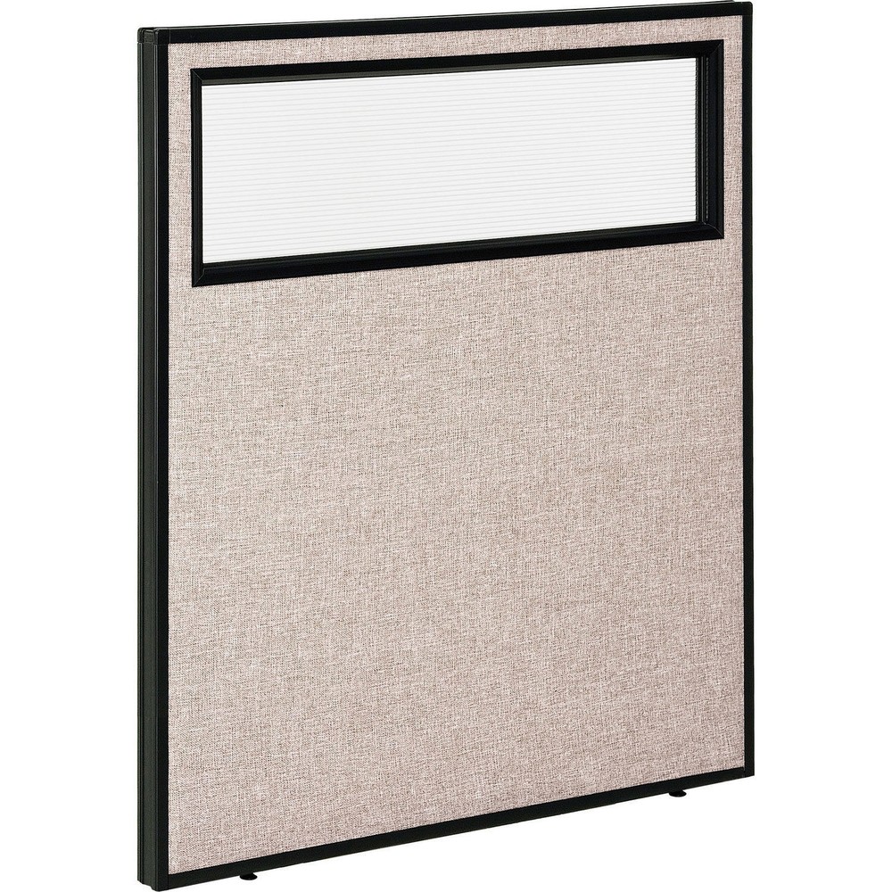 Office Partition Panel With Partial Window 36-1/4"W x 42"H Tan