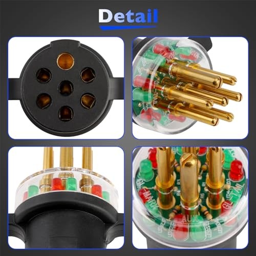 7-Way Round Pin Tractor Trailer Light Tester One-Man Testing Replace# 7865L