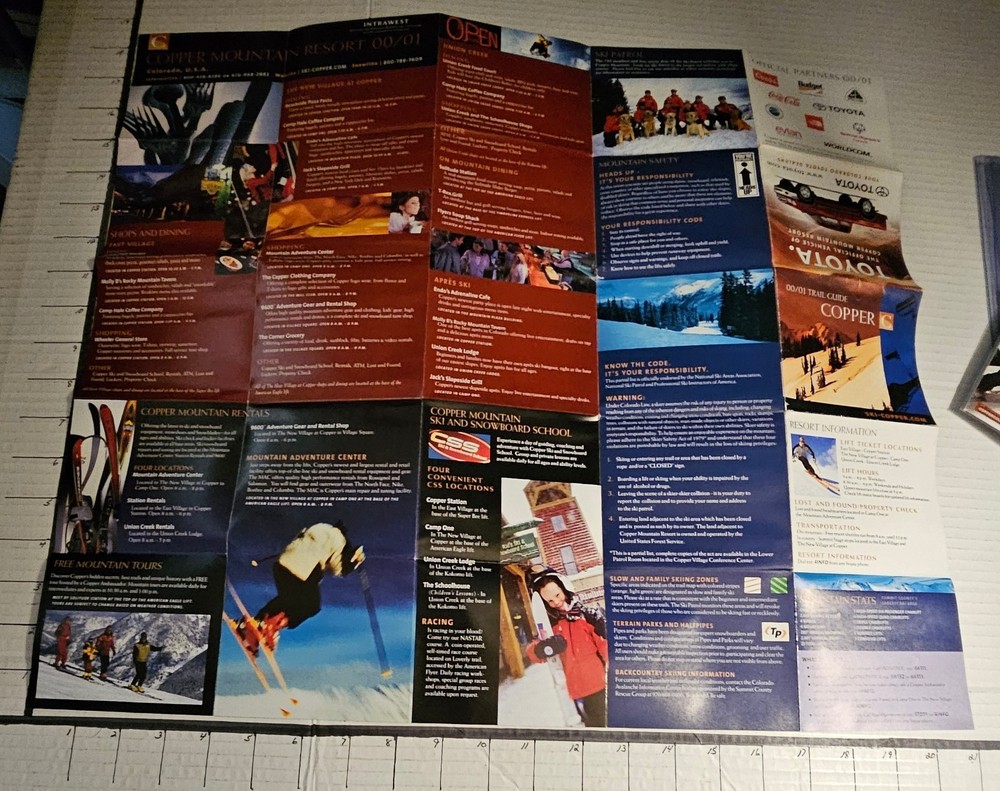 2000/01 COPPER MT SKI RESORT TRAIL MAP. Ex-mt CONDITION.