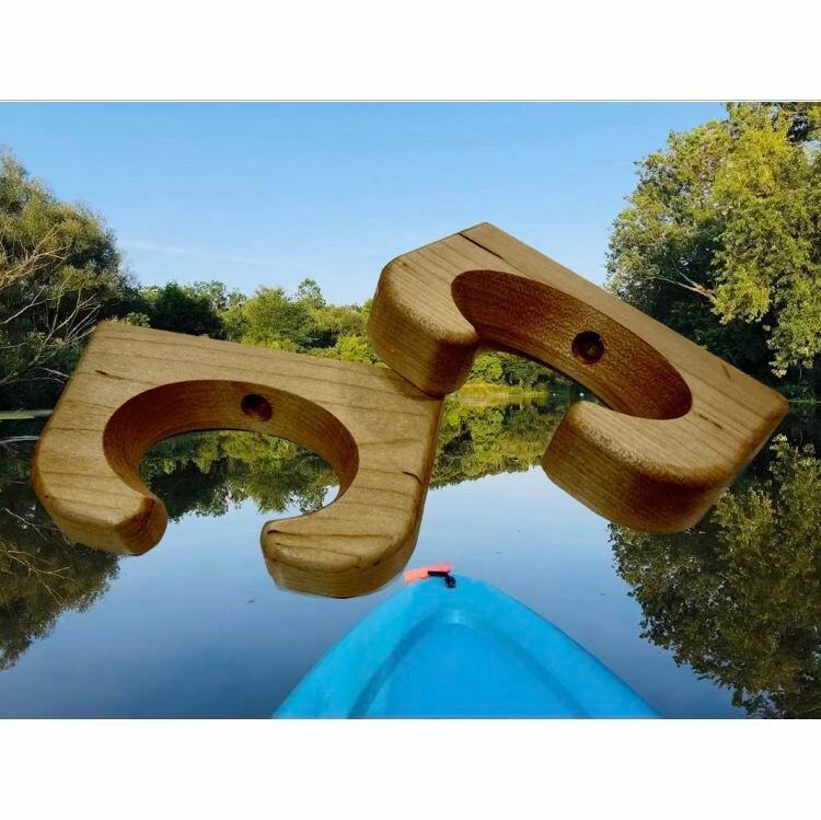 Best Solid Wood Canoe Paddle Holder 1" thick Cherry, Made in USA !!