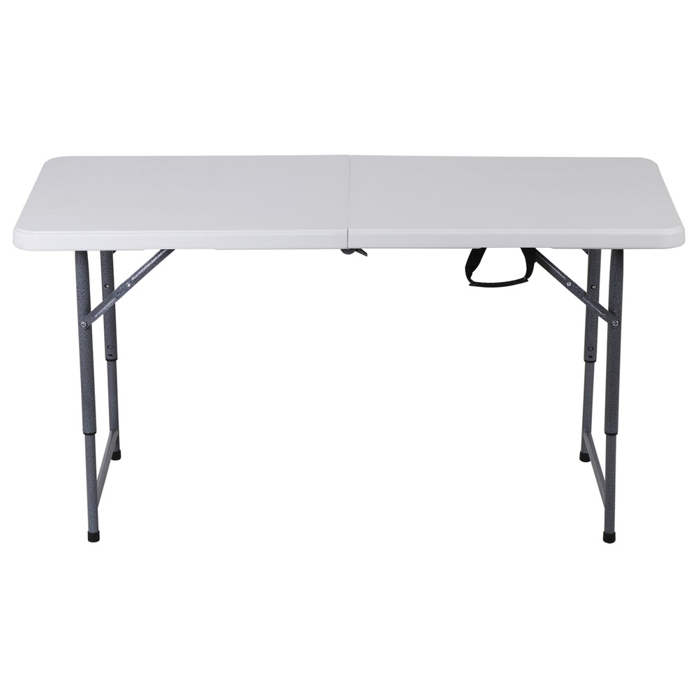 Folding Utility Table 4ft Fold-in-Half Plastic Picnic Party Dining Camping Table