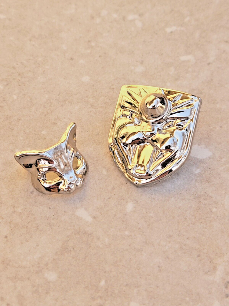 She-Ra Doll Catra Mask and Shield set Custom Replacement Silver Metal