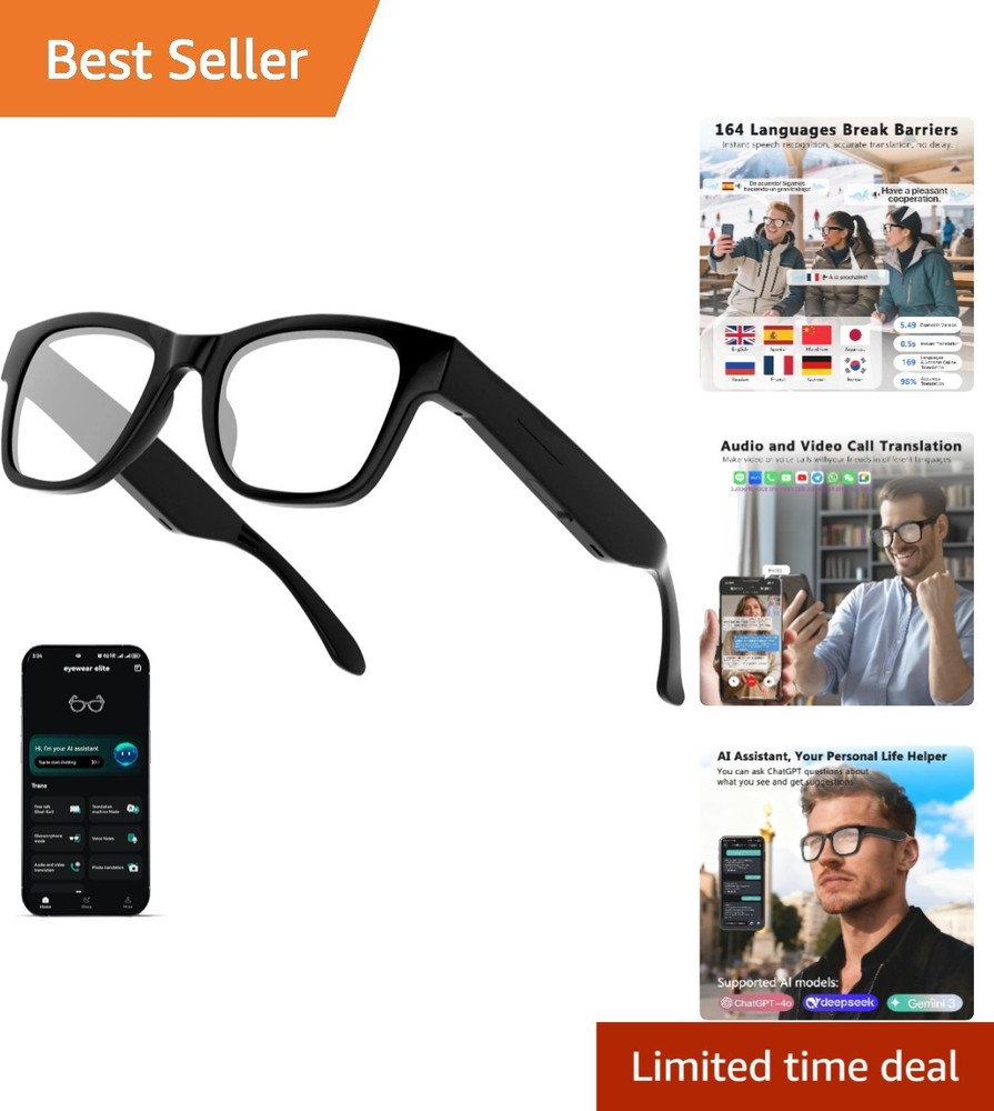 Transformative Smart Glasses - 164 Languages, Music, & AI Chat Technology