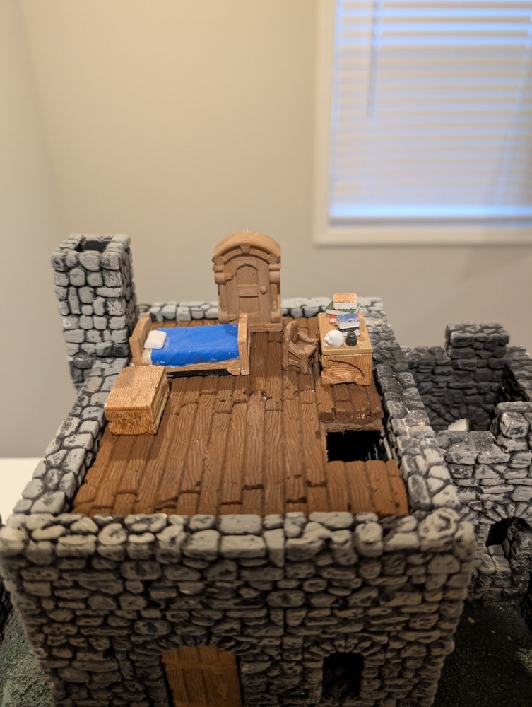 Custom Built Stone Keep - Miniature Wargaming, Terrain, Scenery, DND, Display