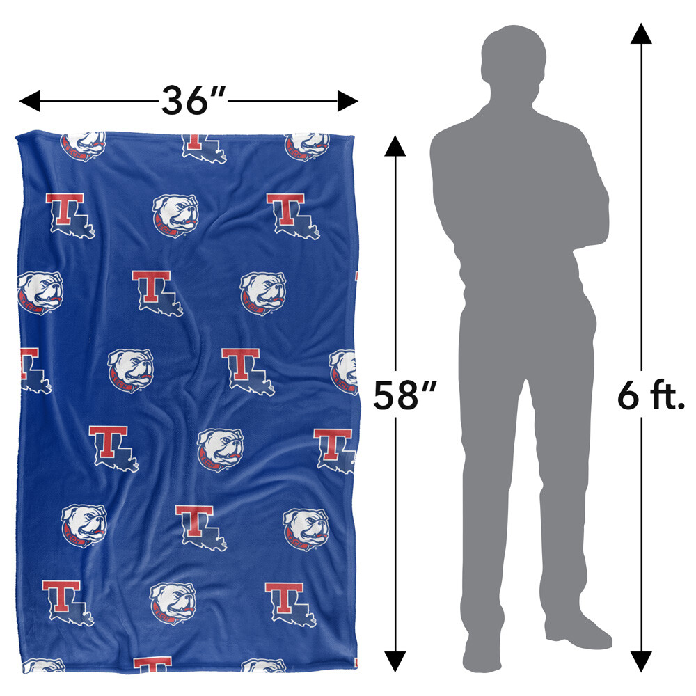 Louisiana Tech University Logo Pattern Silky Touch Super Soft Throw Blanket