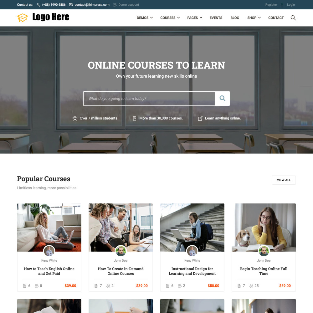 Training Website Design with Free VPS Web Hosting and Installation