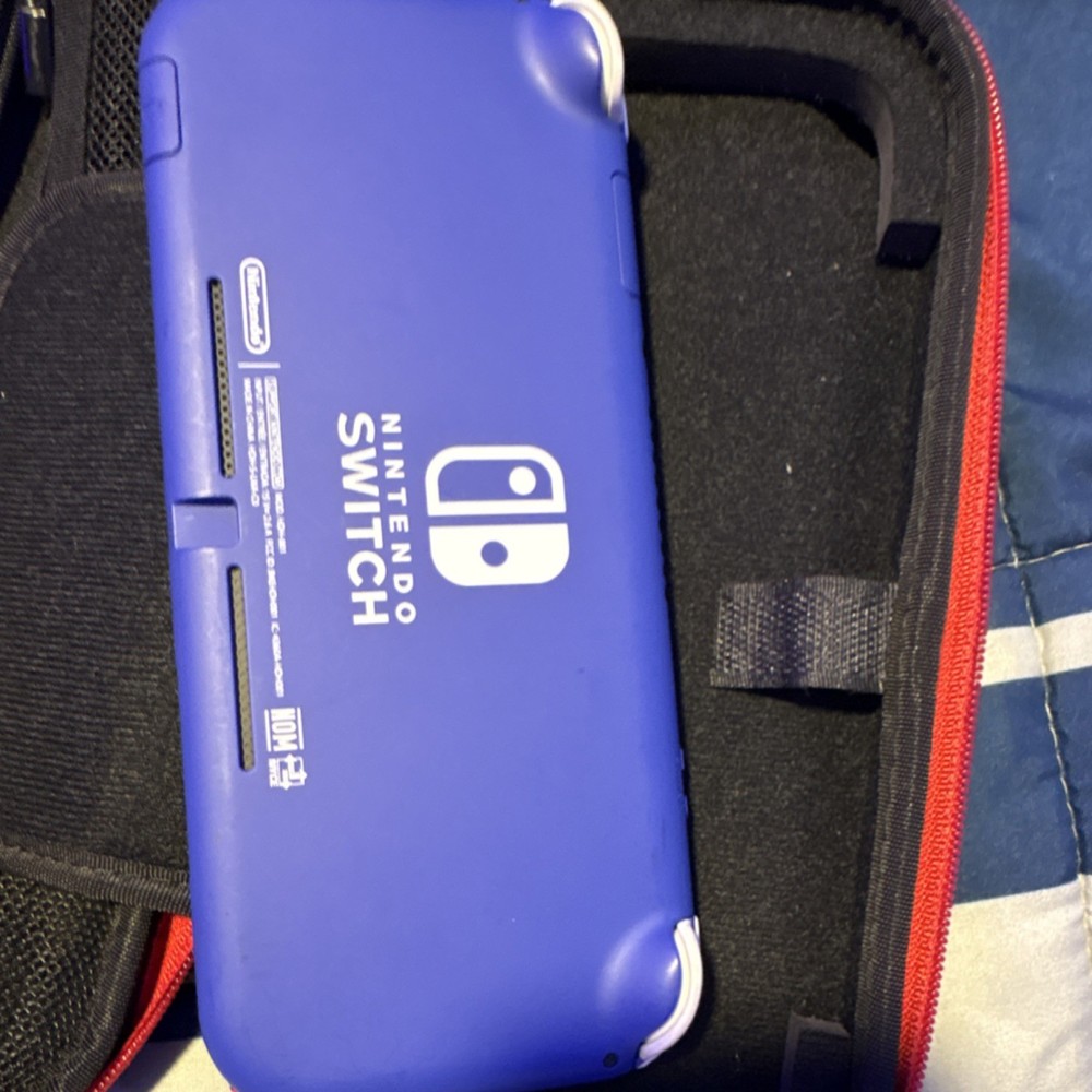 Nintendo Switch Lite Console Blue with Carrying Case & Game Cartridge Bundle