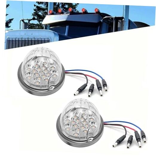 2pcs 17 LED Dual Function Watermelon Lights - Red Turn Signal & White red+white