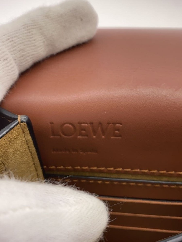 LOEWE shoulder bag leather Brown plain Used